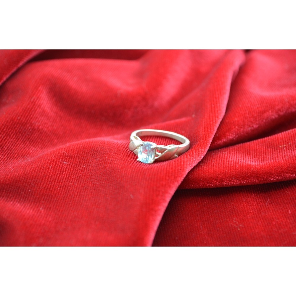 Vintage Light‎ Blue Topaz Sterling Silver Statement Ring Size 6